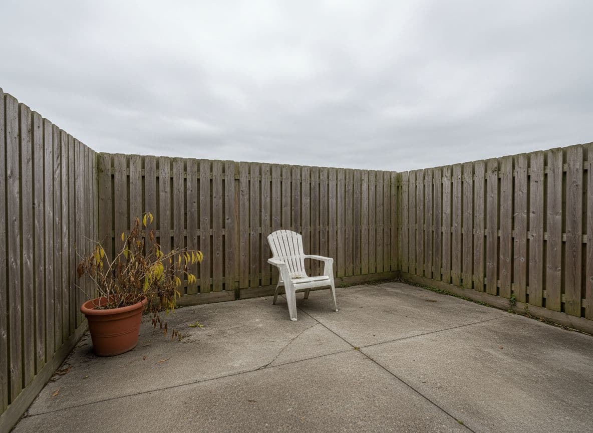 Plain patio before FlorAI AI patio design