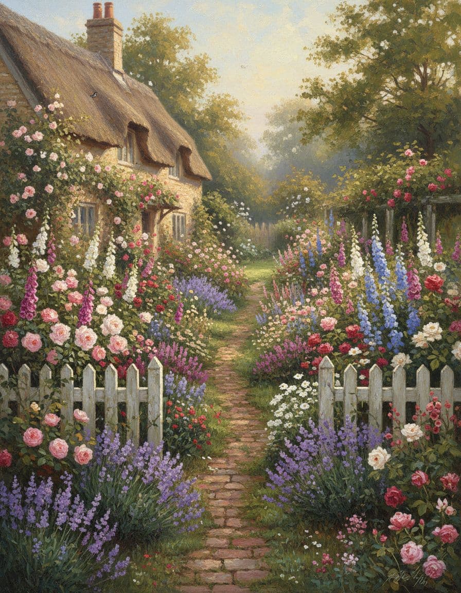 Cottage garden design preview generated by FlorAI AI Garden Design